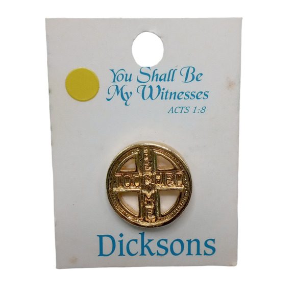 Religious Eternity Circle Cross Lapel Hat Pin You Shall Be My Witness Acts 1:8 - Picture 1 of 8